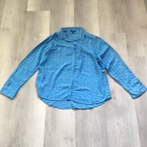NEEDLE & CLOTH  LINEN BLUE LONG SLEEVE GAUZE BUTTON LONG SLEEVE XL